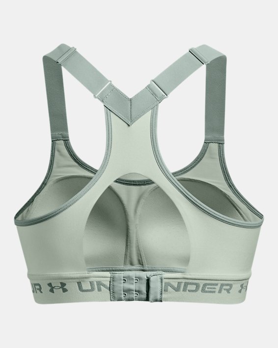 Women's Armour® High Crossback Sports Bra in Green image number 10
